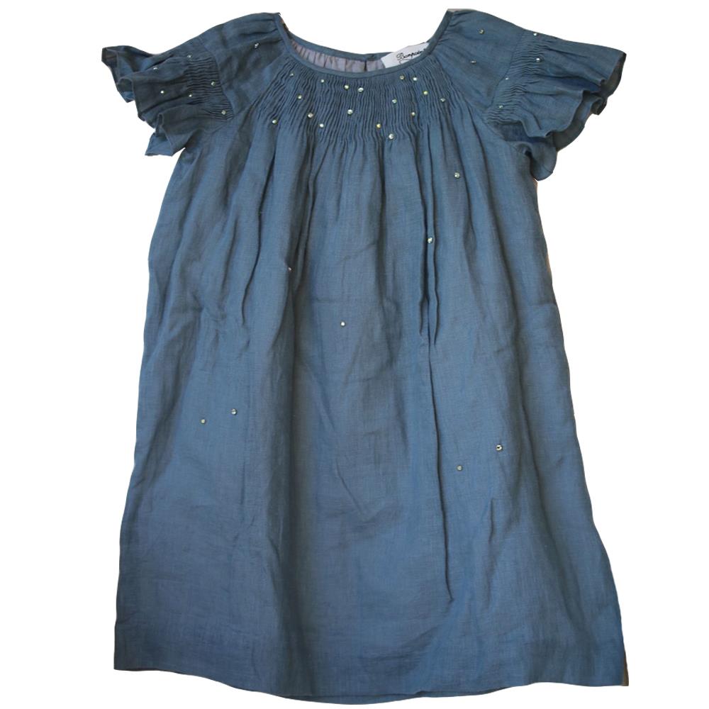 BONPOINT KIDS GIRLS CRYSTAL LINEN DRESS 6 YEARS