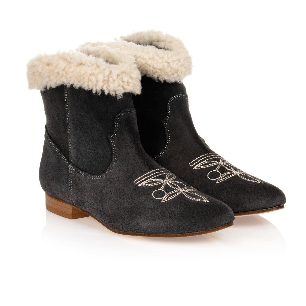 BONPOINT KIDS GIRLS SUEDE ANKLE BOOTS EU 31 UK 13