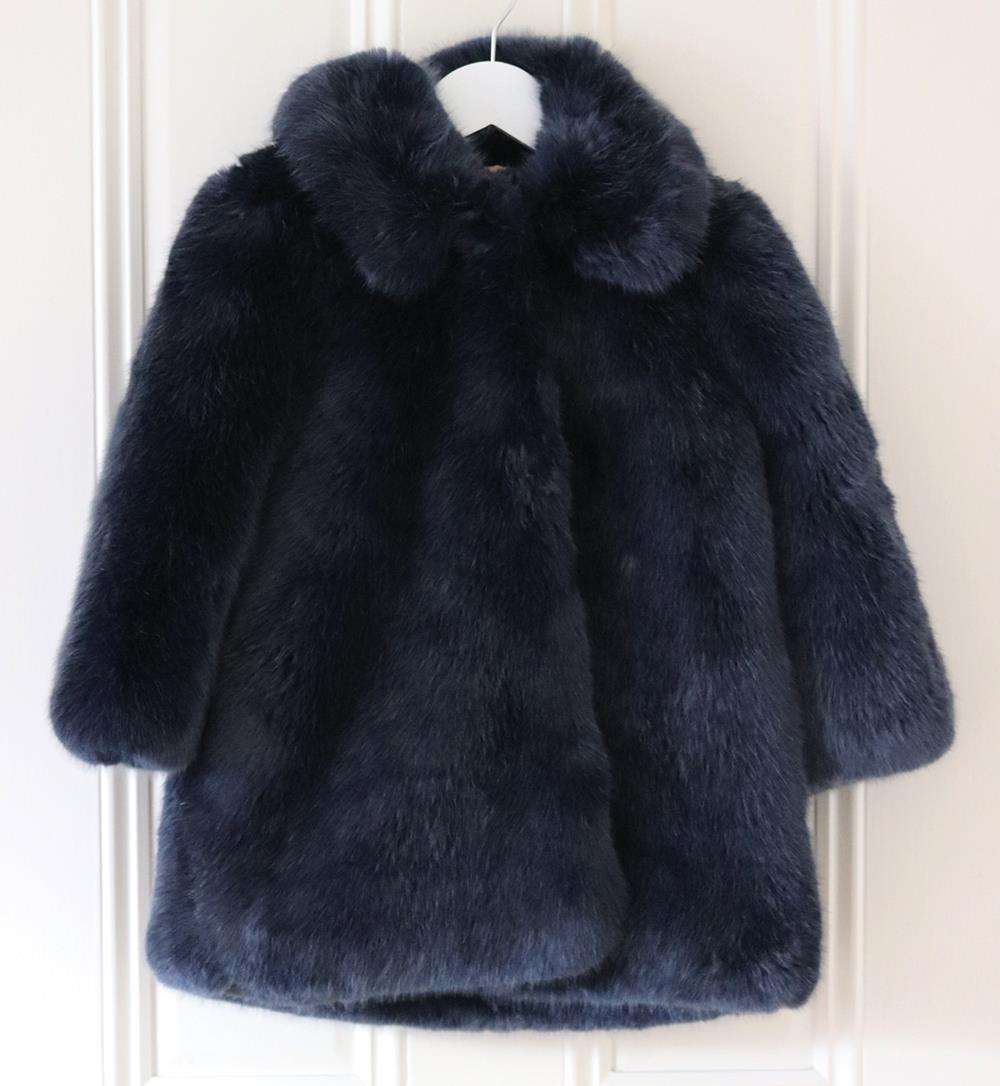 HUCKLEBONES LONDON KIDS GIRLS FAUX FUR JACKET 6 YEARS