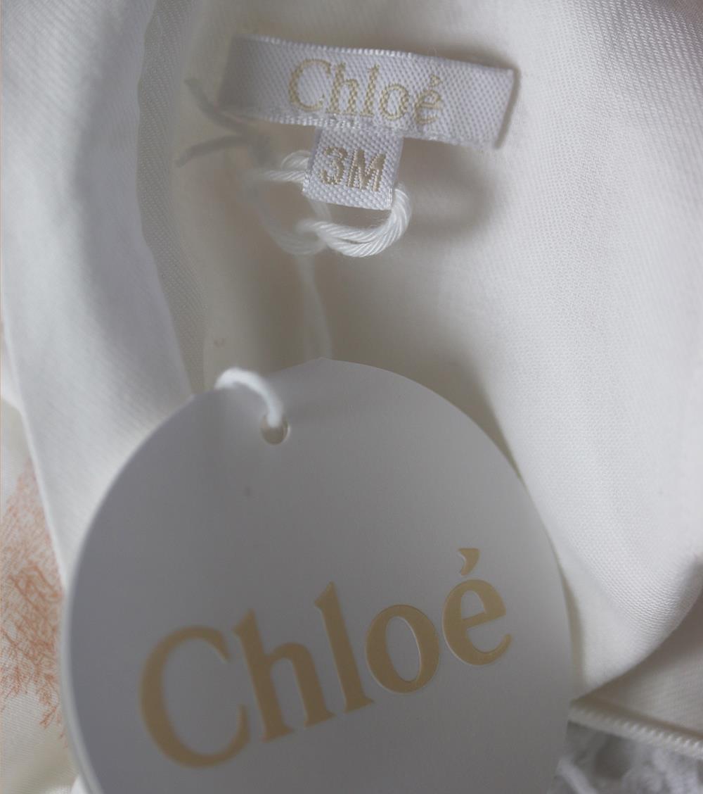 CHLOÉ BABY GIRLS TOILE DE JOUY COTTON DRESS 3 MONTHS