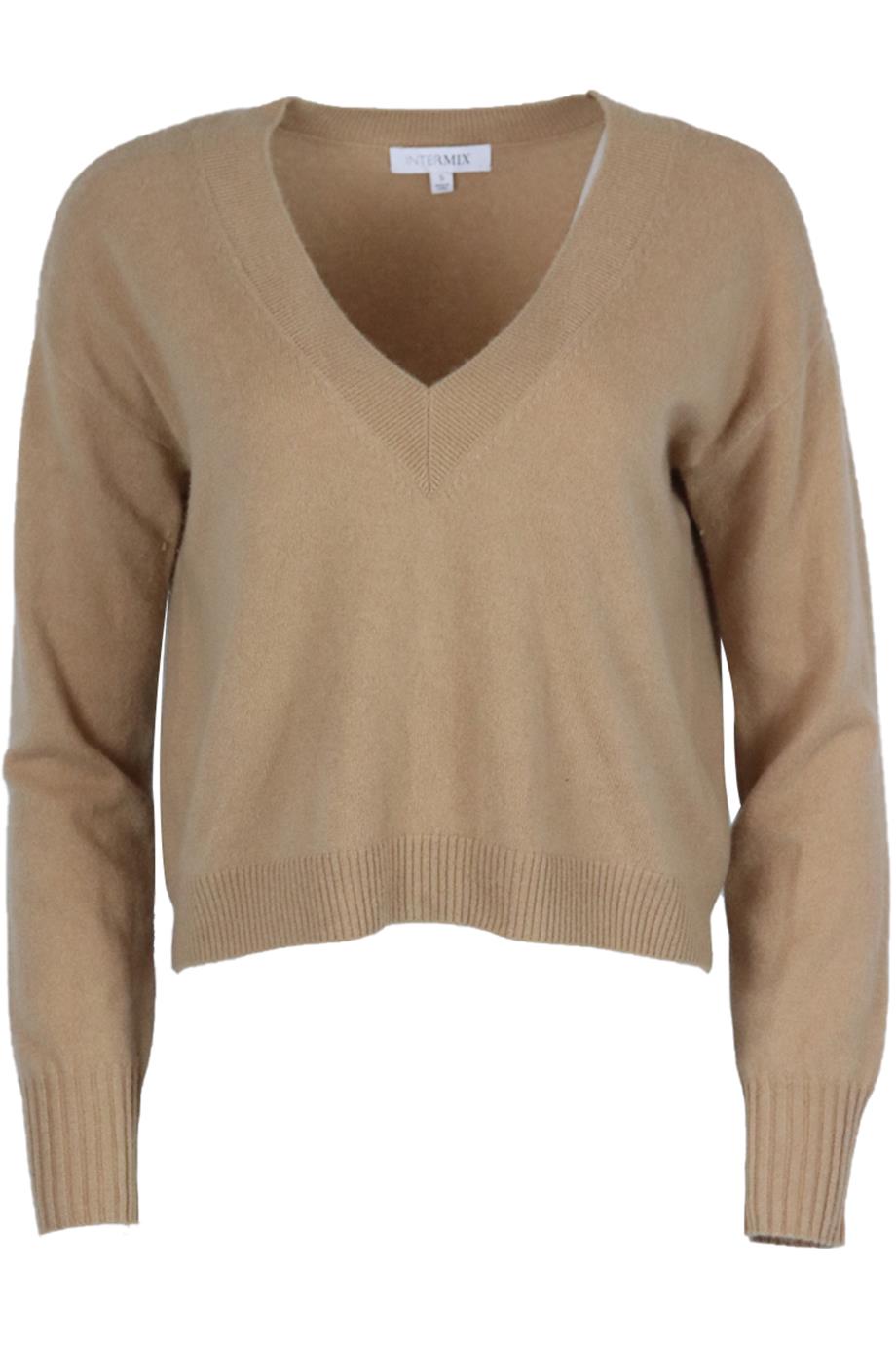 INTERMIX CROPPED CASHMERE SWEATER SMALL
