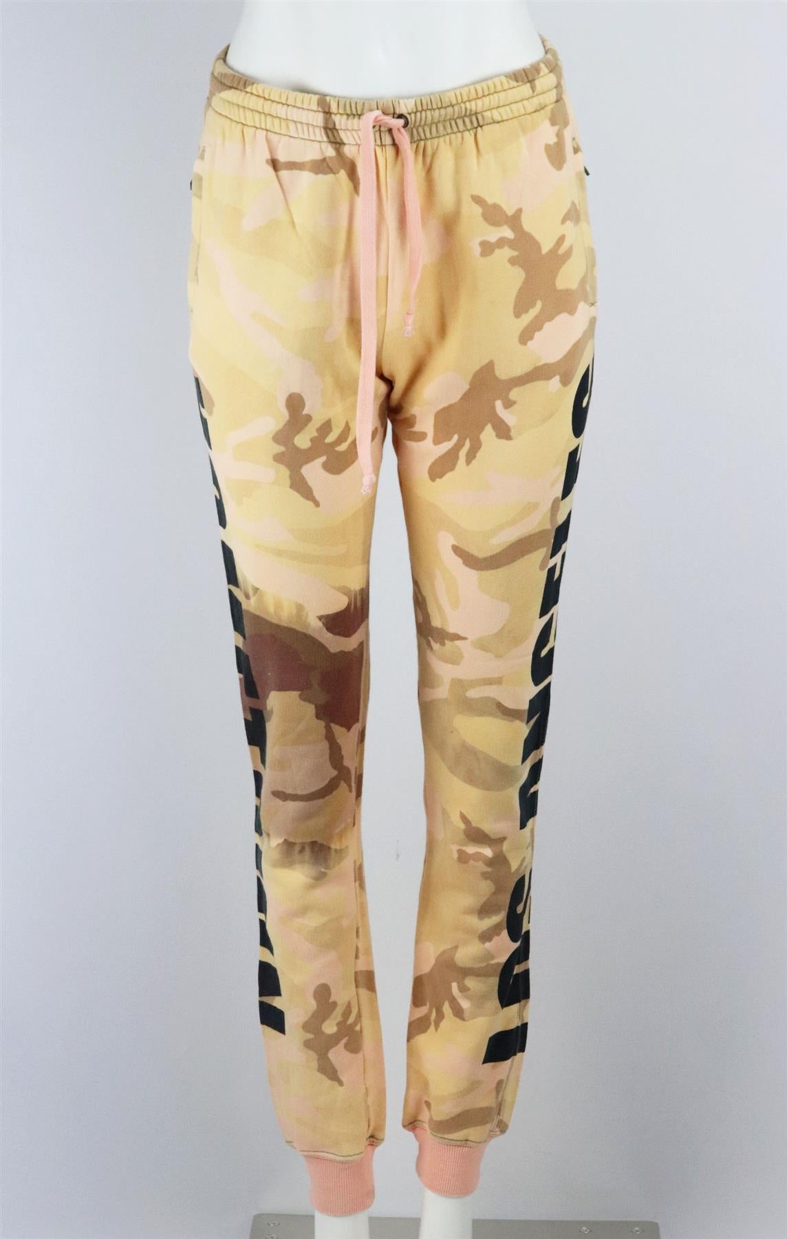FAITH CONNEXION CAMOUFALGE PRINT COTTON JERSEY TRACK PANTS XSMALL
