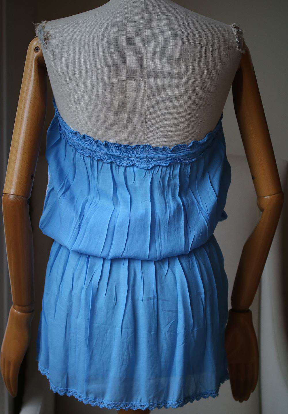 MELISSA ODABASH FRULEY CROCHET-TRIMMED EMBROIDERED DRESS SMALL