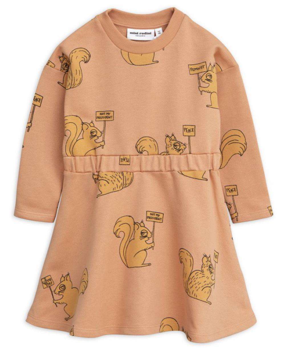 mini rodini squirrel dress MINI RODINI SQUIRREL PRINT COTTON DRESS 6 YEARS