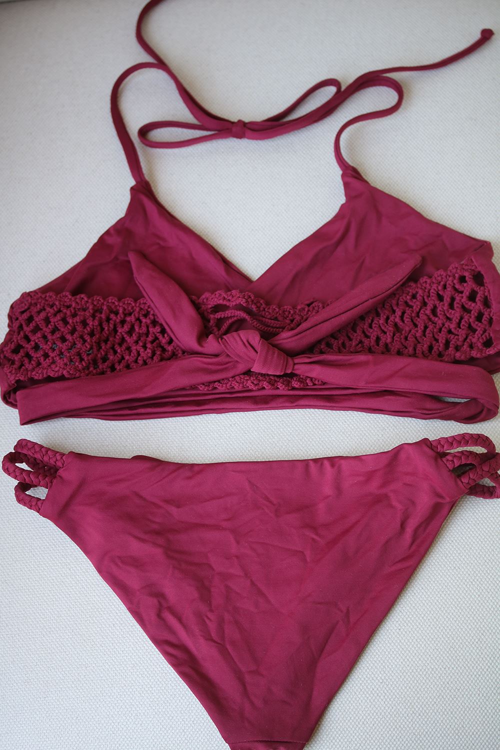 FRANKIES BIKINIS MAROON MALIA BIKINI SMALL/MEDIUM