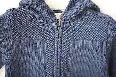 BABY DIOR NAVY WOOL HOODED JUMPER 3 MONTHS