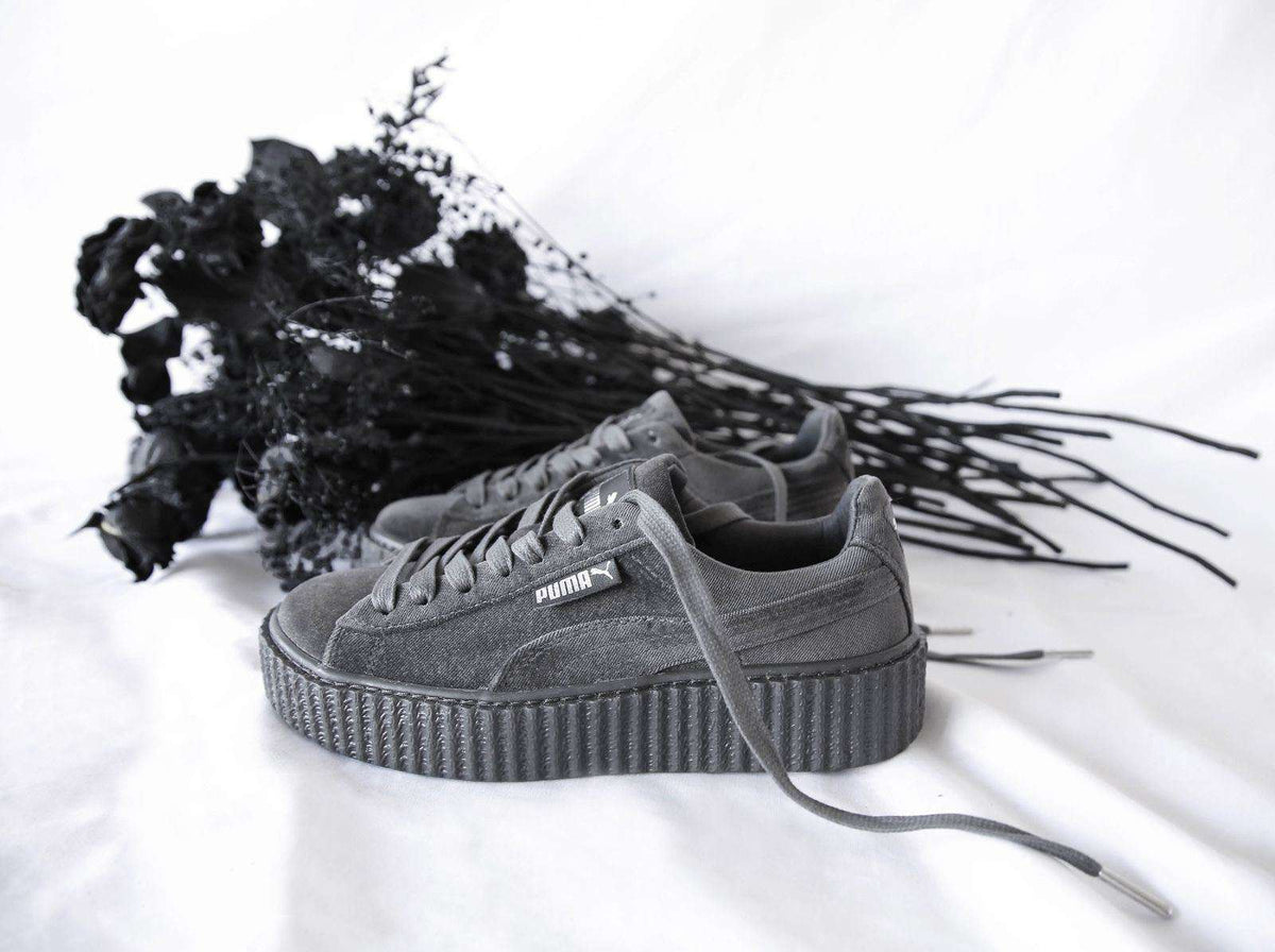 FENTY X PUMA BY RIHANNA GREY VELVET CREEPER SNEAKERS UK 5 EU 38 US 7.5
