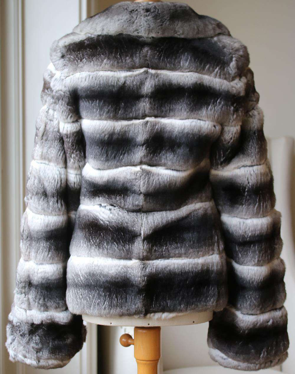 MILADY CHINCHILLA FUR JACKET FR 42 UK 14