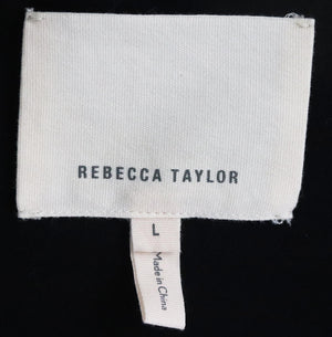 REBECCA TAYLOR CHECKED WOOL BLEND BOMBER JACKET LARGE