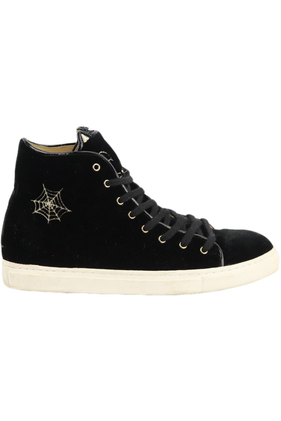 CHARLOTTE OLYMPIA EMBROIDERED VELVET SNEAKERS EU 37 UK 4 US 7