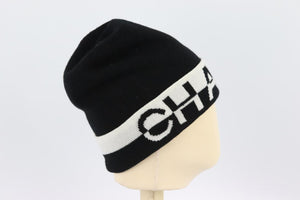 CHANEL 2020 LOGO INTARSIA CASHMERE BEANIE ONE SIZE