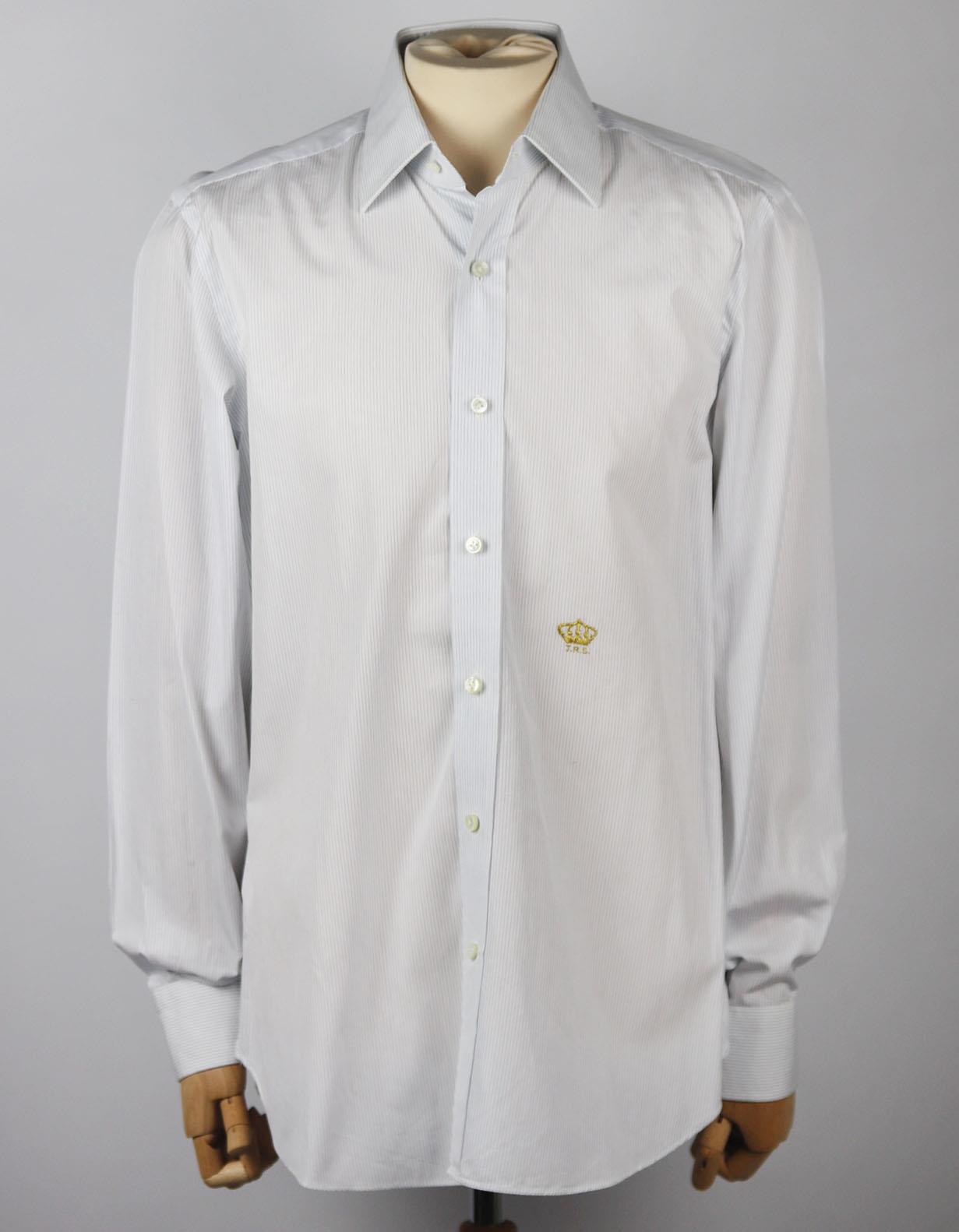 MARIANO RUBINACCI MEN'S STRIPED COTTON SHIRT XLARGE