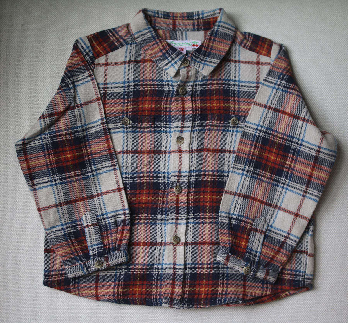 BONPOINT BABY PLAID SHIRT 18 MONTHS