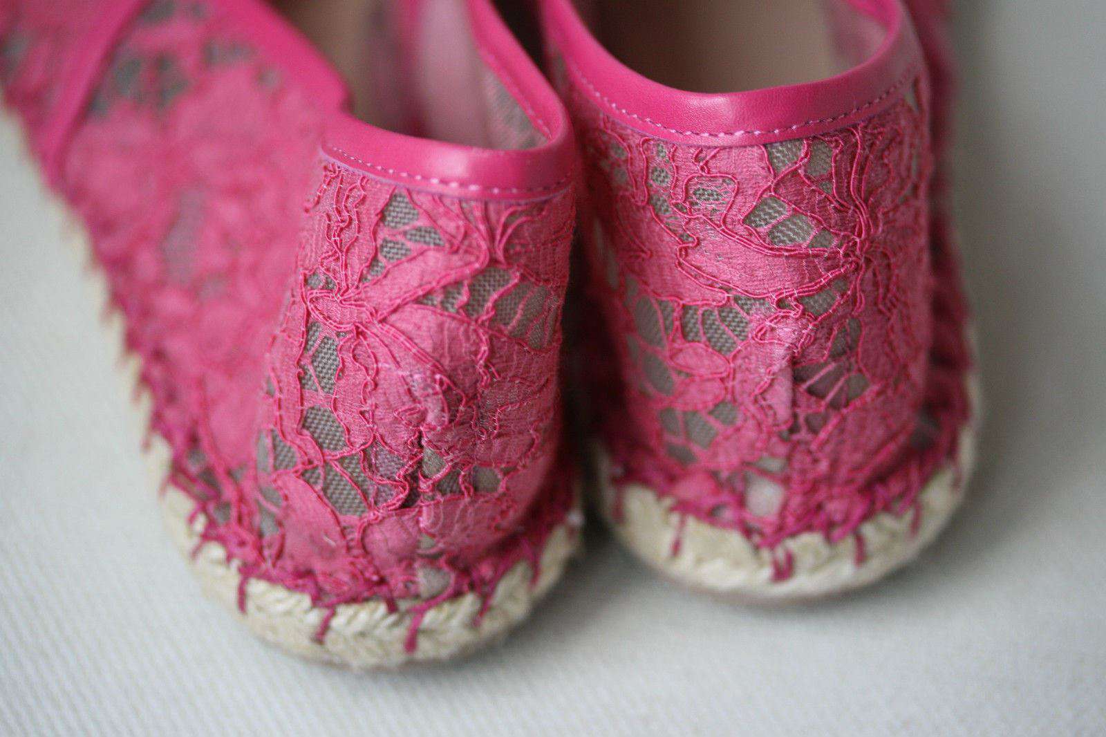 VALENTINO PINK LACE ESPADRILLES SANDALS EU 38 UK 5