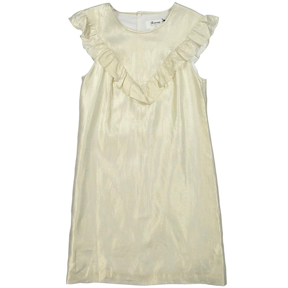 BONPOINT KIDS GIRLS METALLIC LINEN DRESS 6 YEARS
