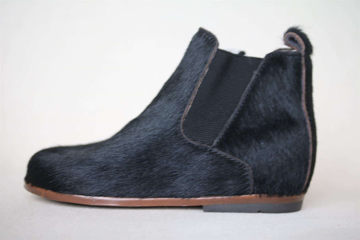 TARTINE ET CHOCOLAT GIRLS BLACK HAIR ANKLE BOOTS EU 23 UK 6