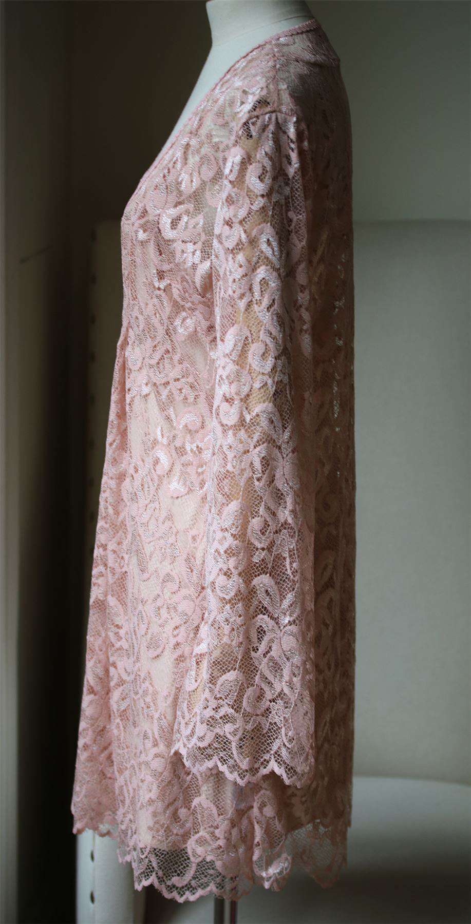 MELISSA ODABASH WELCH LACE V-NECK DRESS MEDIUM