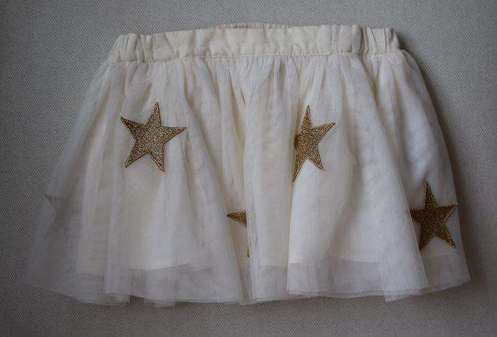 STELLA MCCARTNEY KIDS GIRLS IVORY TULLE HONEY SKIRT WITH GOLD STARS 4 YEARS