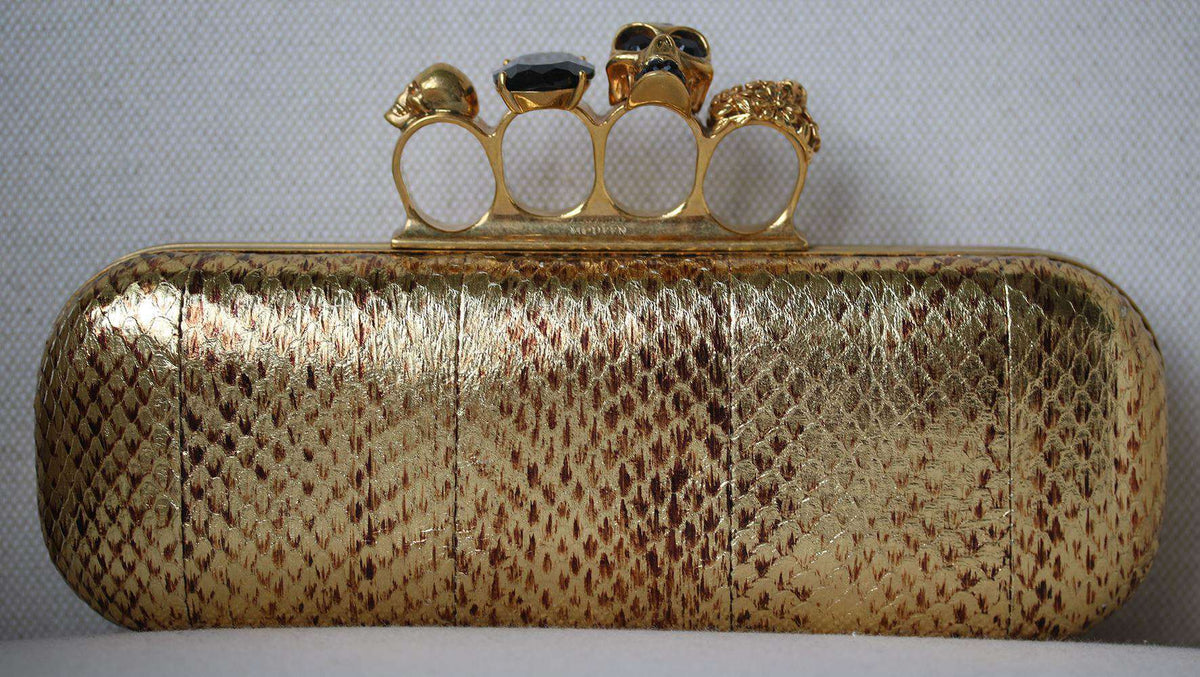 ALEXANDER MCQUEEN LEATHER KNUCKLE BOX CLUTCH