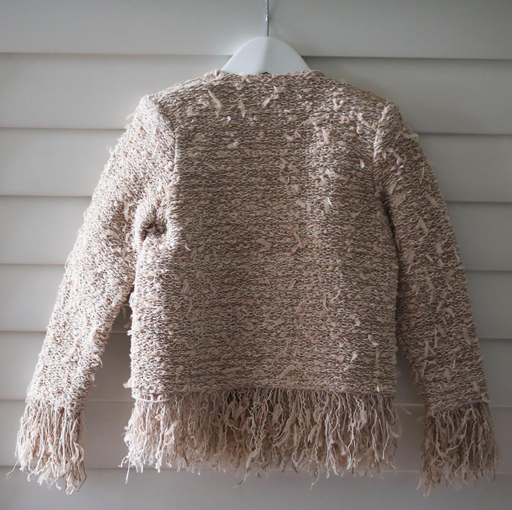 BALMAIN KIDS GIRLS FRINGED TWEED JACKET 6 YEARS