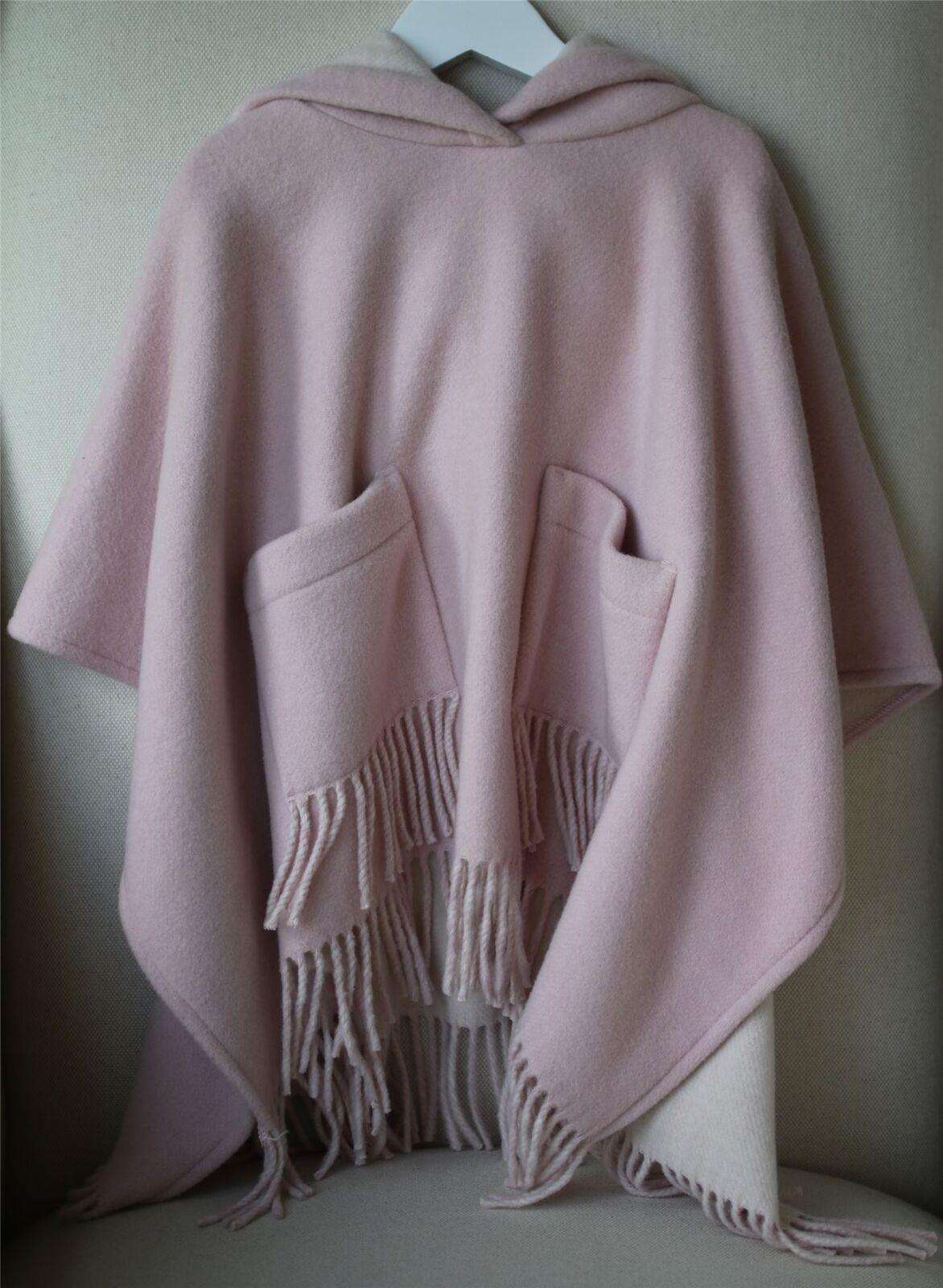IL GUFO KIDS GIRLS FRINGED WOOL PONCHO 4 YEARS
