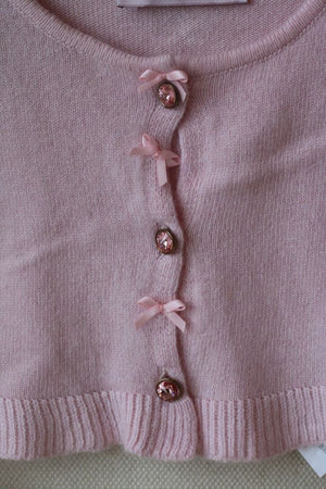 BLUMARINE BABY PINK WOOL AND CASHMERE CARDIGAN 12 MONTHS
