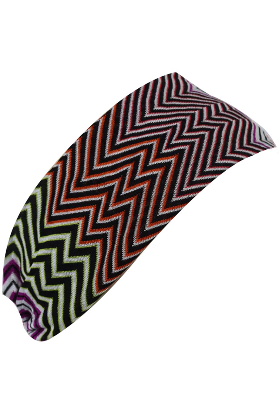 MISSONI STRIPED CROCHET KNIT HEADBAND ONE SIZE