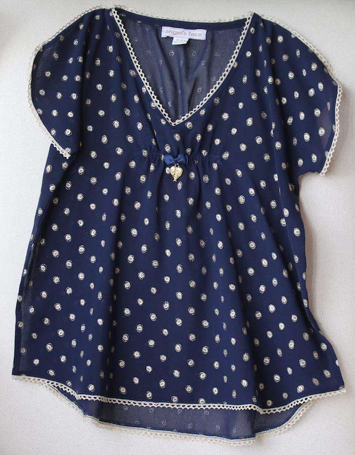 ANGEL'S FACE GIRLS BLUE & GOLD BEACH KAFTAN 4-5 YEARS