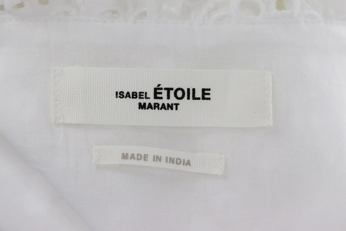 ISABEL MARANT ÉTOILE ASYMMETRIC BRODERIE ANGLAISE COTTON DRESS FR 38 UK 10