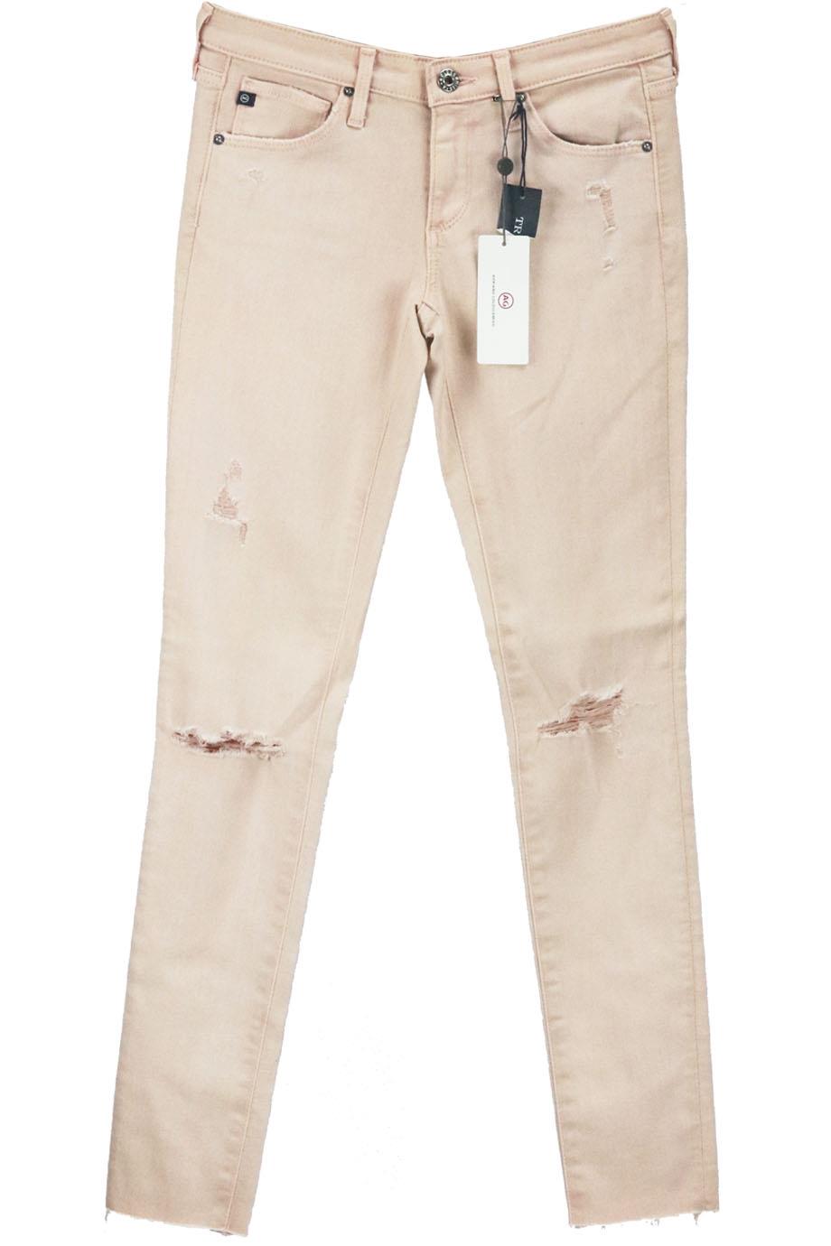 AG ADRIANO GOLDSCHMIED LEGGING ANKLE DISTRESSED MID RISE SKINNY JEANS W24 UK 6