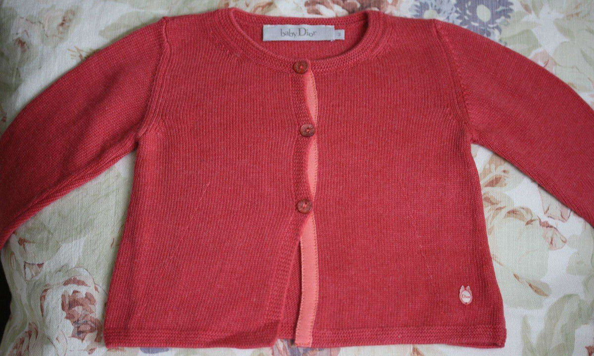 BABY DIOR RASPBERRY PINK KNITTED CARDIGAN 3 MONTHS