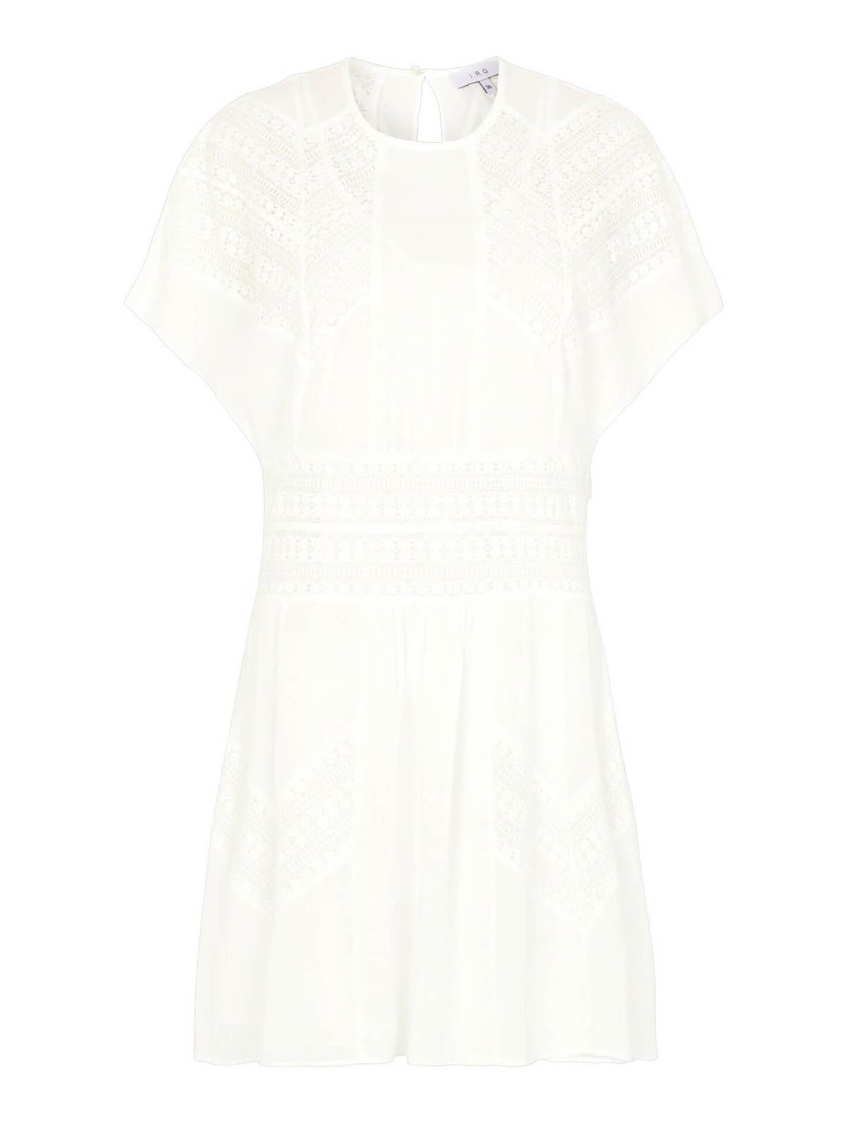 IRO VILDA LACE-INSET VOILE DRESS FR 38 UK 10