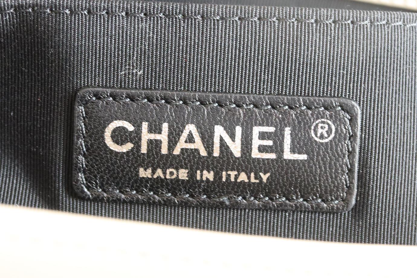 Chanel Le Boy Old Medium 20C Gray/Grey Chevron Caviar with ruthenium  hardware