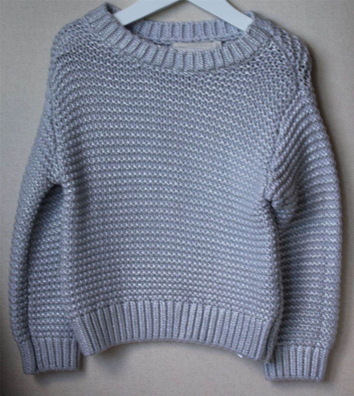 STELLA MCCARTNEY KIDS SILVER GREY KNIT SWEATER 4 YEARS