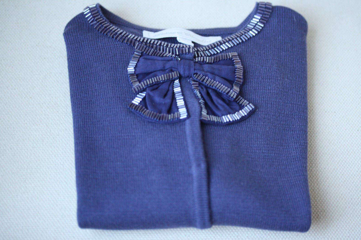 TARTINE ET CHOCOLAT NAVY BEADED BABY CARDIGAN 2 YEARS