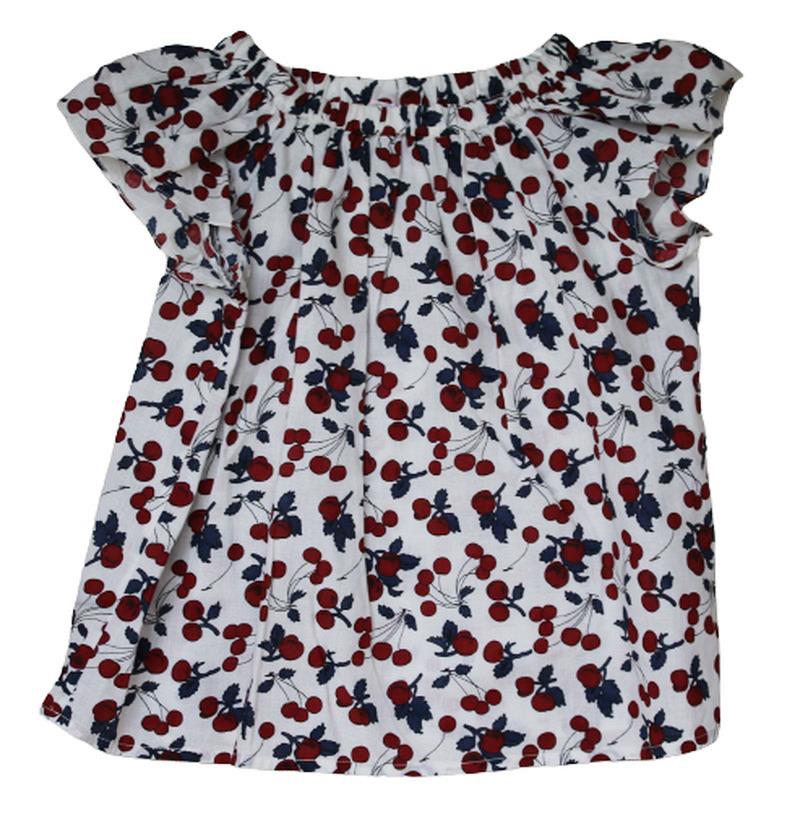 BONPOINT GIRLS CHERRY PRINT EULALIE BLOUSE TOP 4 YEARS