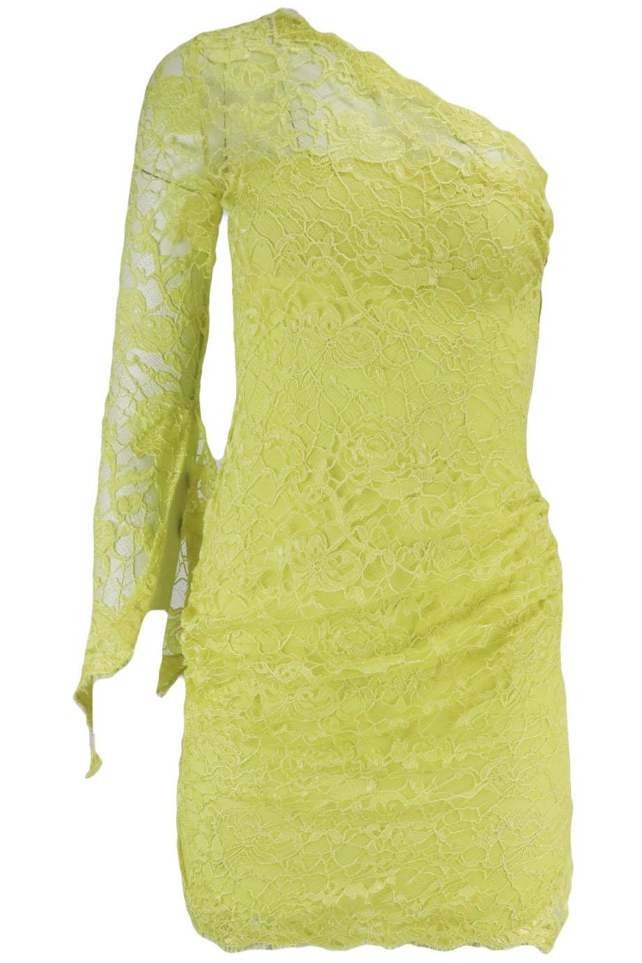 EMILIO PUCCI ONE SHOULDER LACE MINI DRESS IT 38 UK 6