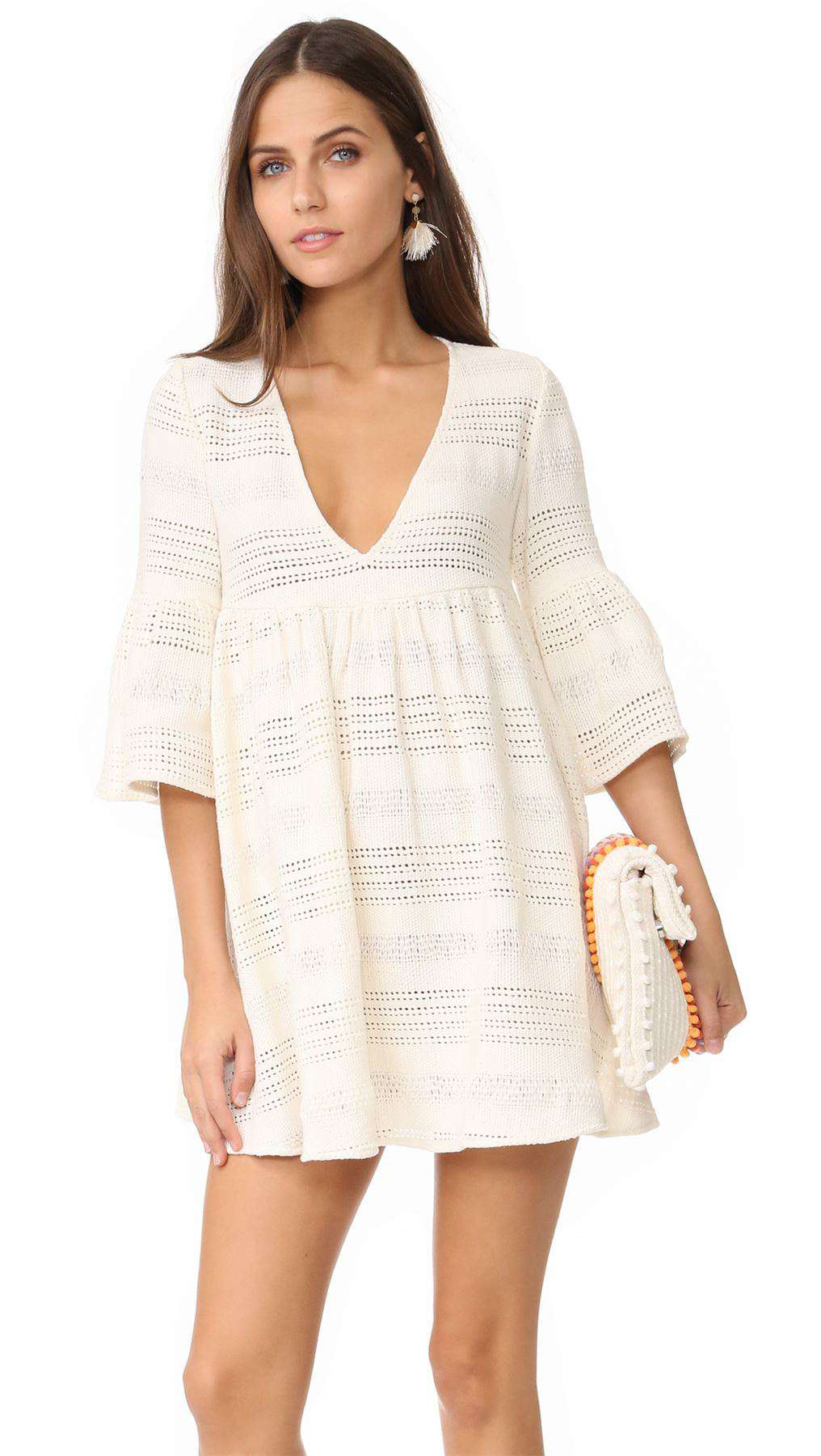 MARA HOFFMAN CROCHET COVER UP MINI DRESS MEDIUM