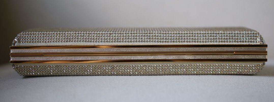 STARK AT HARRODS LADY IN THE NIGHT CHAMPAGNE CRYSTAL BOX CLUTCH
