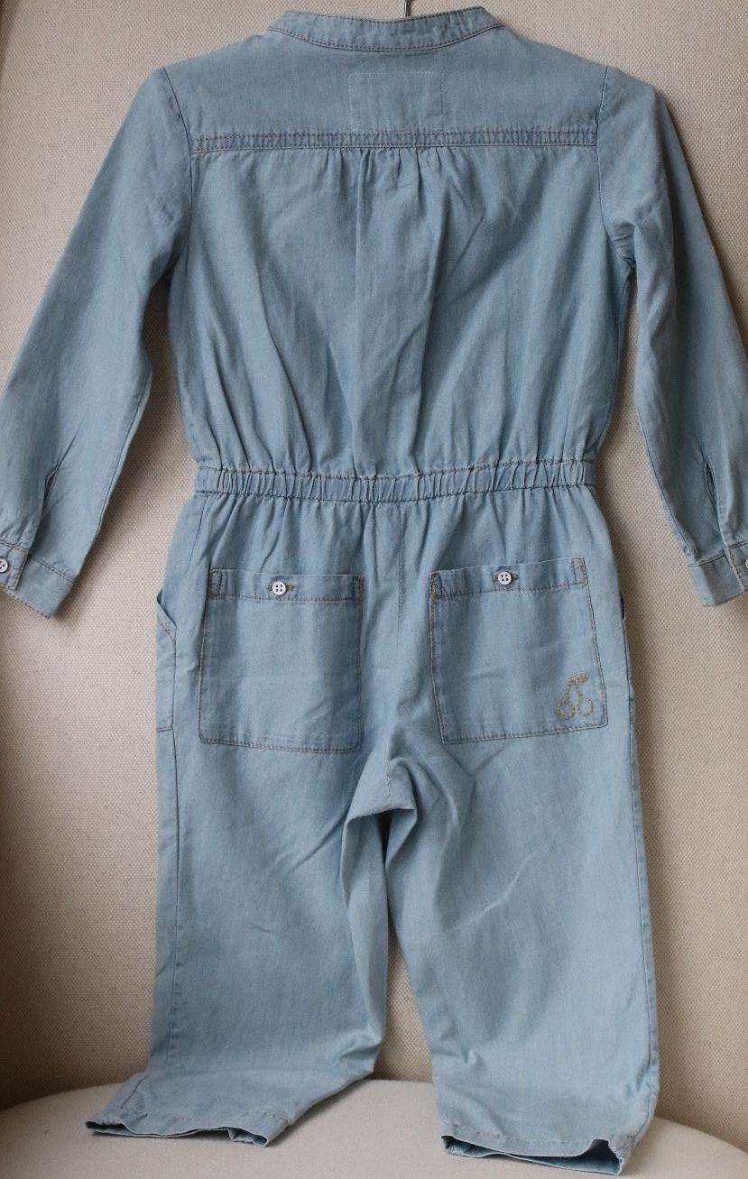 BONPOINT BABY GIRLS CHAMBRAY JUMPSUIT 3 YEARS