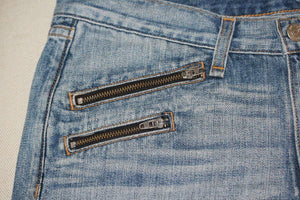 RAG AND BONE MOSS WITH HOLES ZIPPED DENIM SHORTS W27 UK 8/10