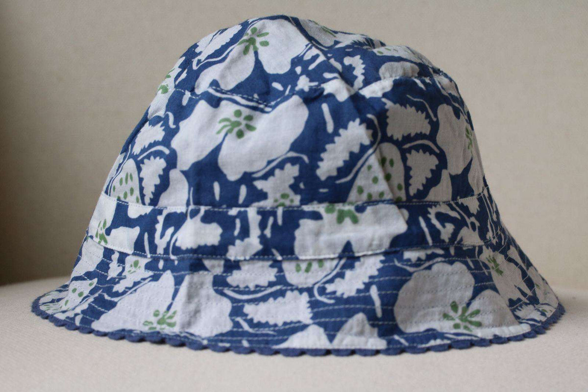 STELLA MCCARTNEY KIDS BLUE FLORAL ORGANIC COTTON DOLORES SUN HAT 18-24 MONTHS