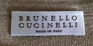 BRUNELLO CUCINELLI METALLIC FRINGE TRIMMED COTTON BLEND TOP SMALL