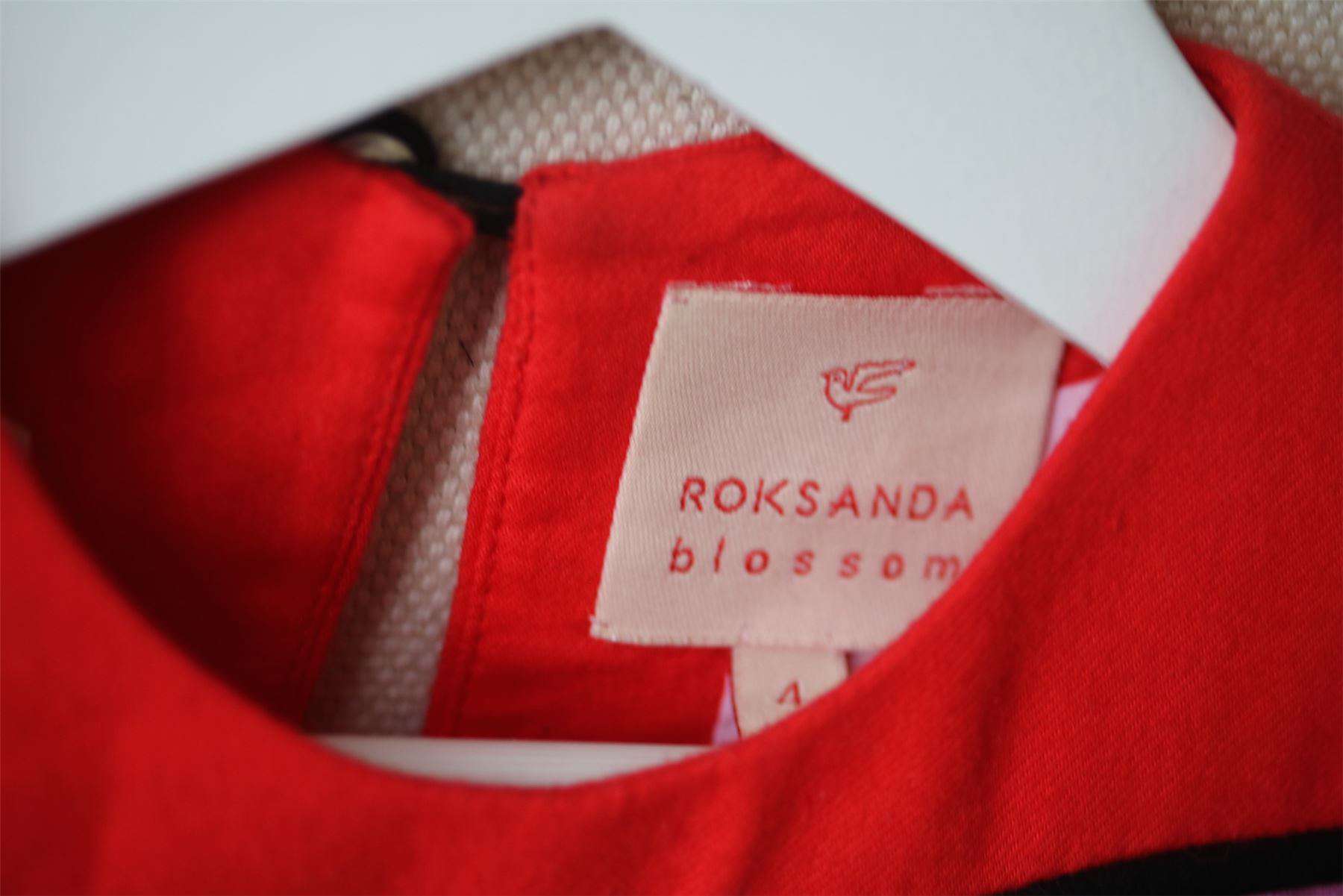 ROKSANDA BLOSSOM GIRLS RED COLOUR BLOCK DRESS 4 YEARS
