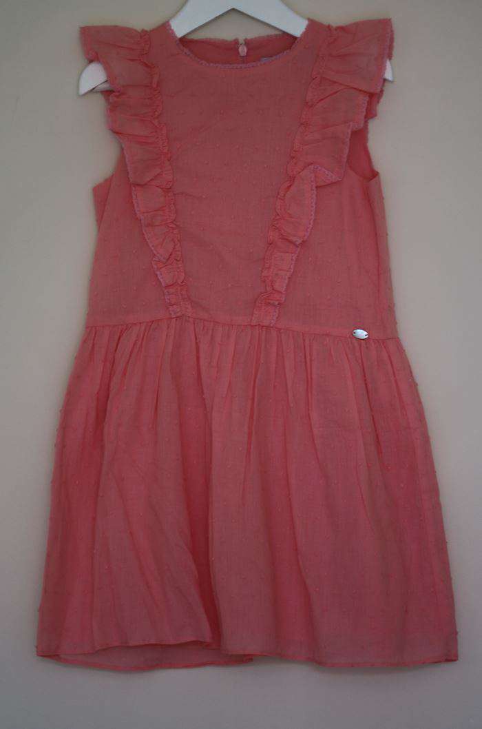 TARTINE ET CHOCOLAT GIRLS PINK COTTON DRESS 6 YEARS