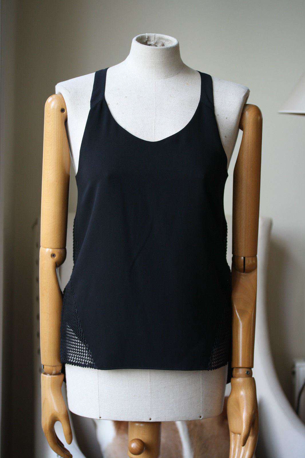 RAG AND BONE BLACK DOUBLE LAYER MESH TOP SMALL