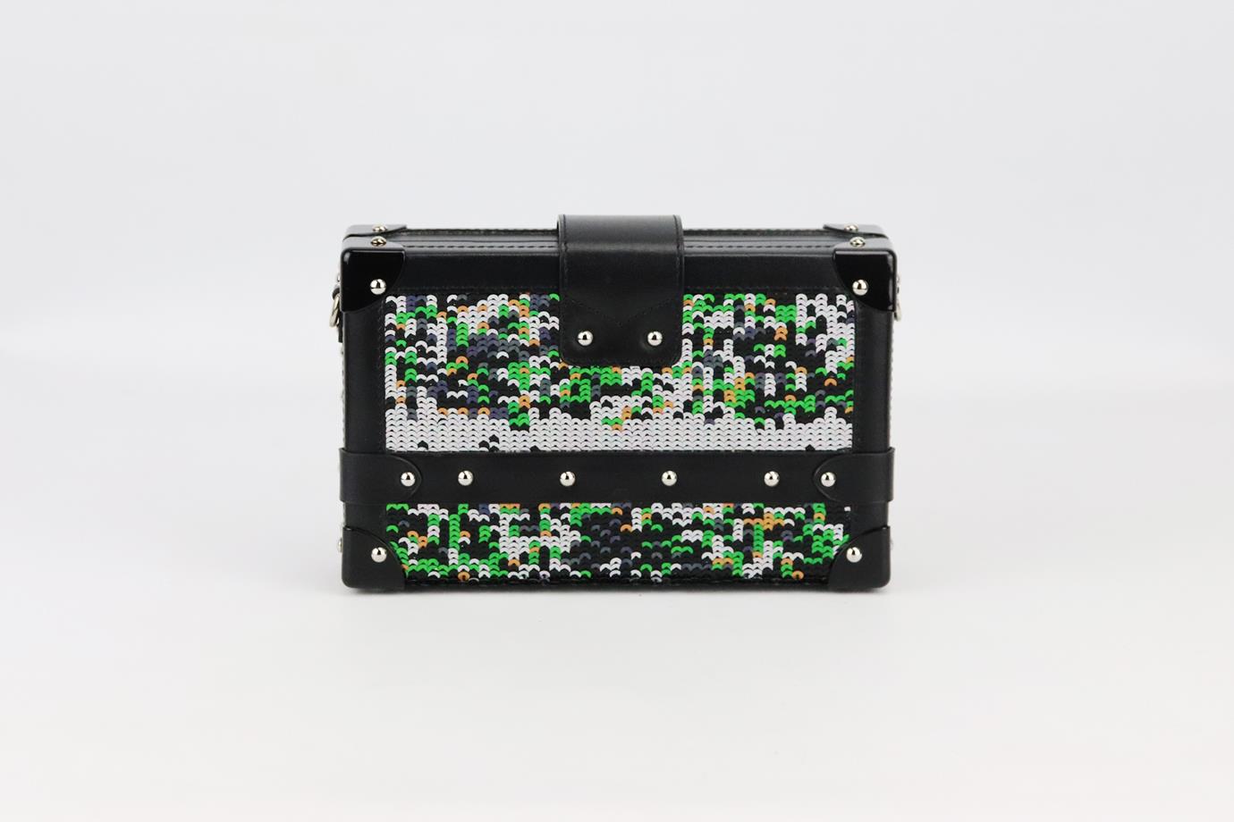 Louis Vuitton Multicolor Sequins and Leather Petite Malle Bag