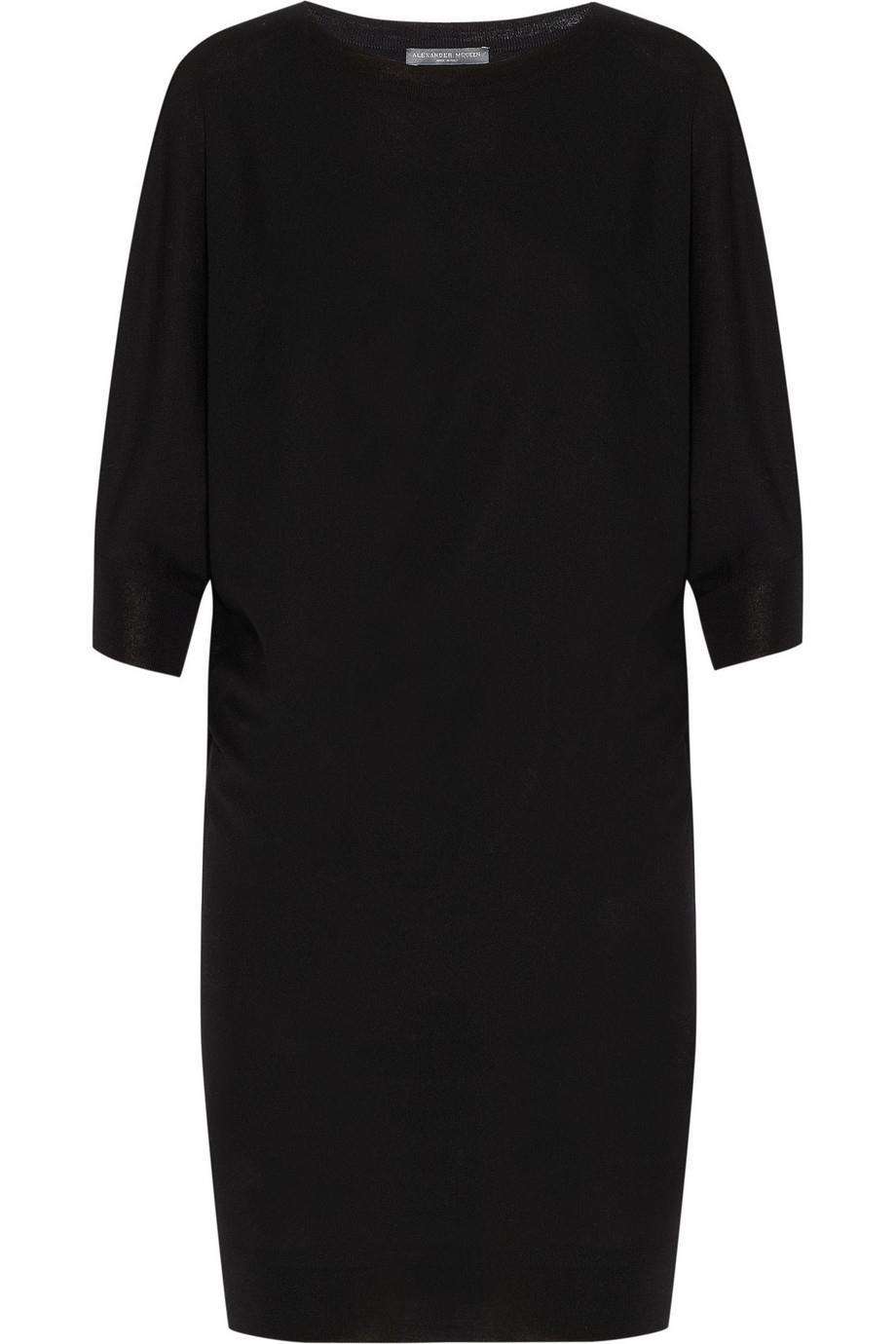 ALEXANDER MCQUEEN ASYMMETRIC WOOL SWEATER MINI DRESS XSMALL