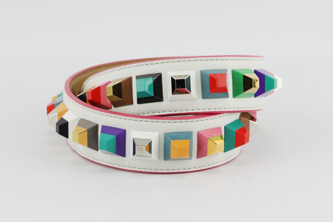 FENDI STUDDED LEATHER BAG STRAP