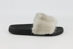 GIVENCHY FUR AND RUBBER SLIDES EU 38 UK 5 US 8